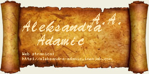 Aleksandra Adamić vizit kartica